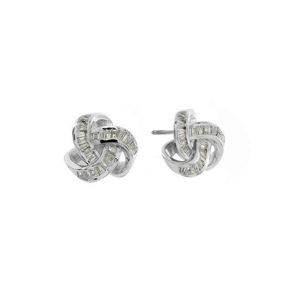 Sybella Elsie Silver Knot Stud Earrings