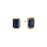 Sybella Gabriella Baguette Cut Dark Blue Stud Earrings