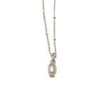 Love, Cleo Mini Oval Pearl Necklace