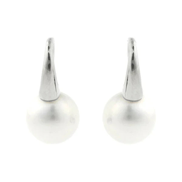 Sybella Karina White Pearl Silver Hook Earrings