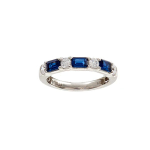 Sybella Leanne Blue Multi Shape Silver Band Ring