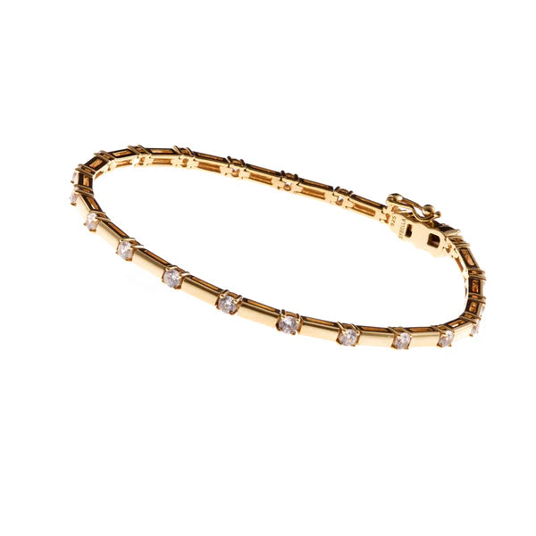 Sybella Leni Gold Bar and Cubic Zirconia Bracelet