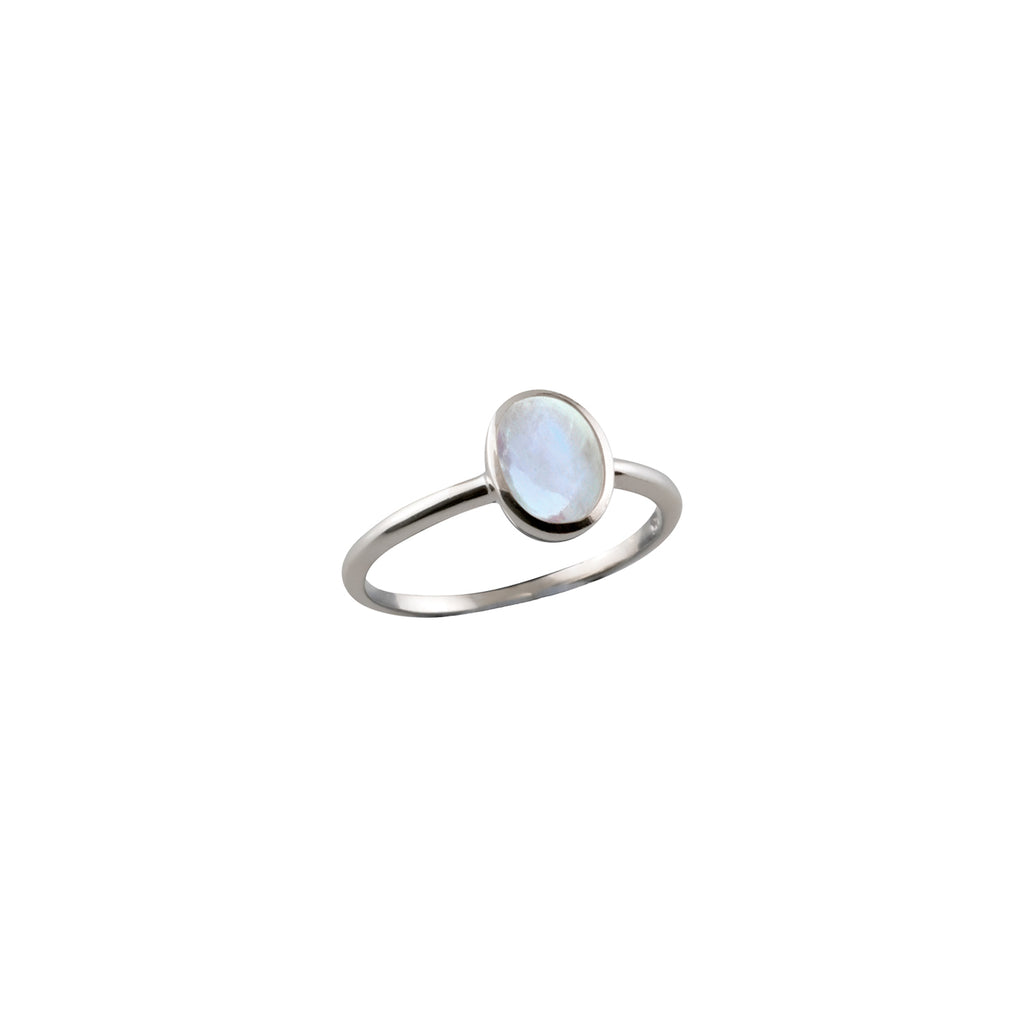 Von Treskow Sterling Silver Oval Natural Moonstone Ring