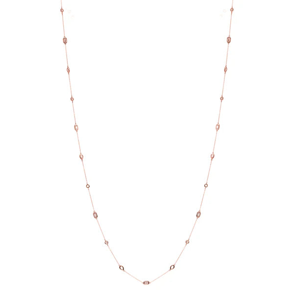 Sybella Electra Long Rose Gold Multi-Shape Necklace