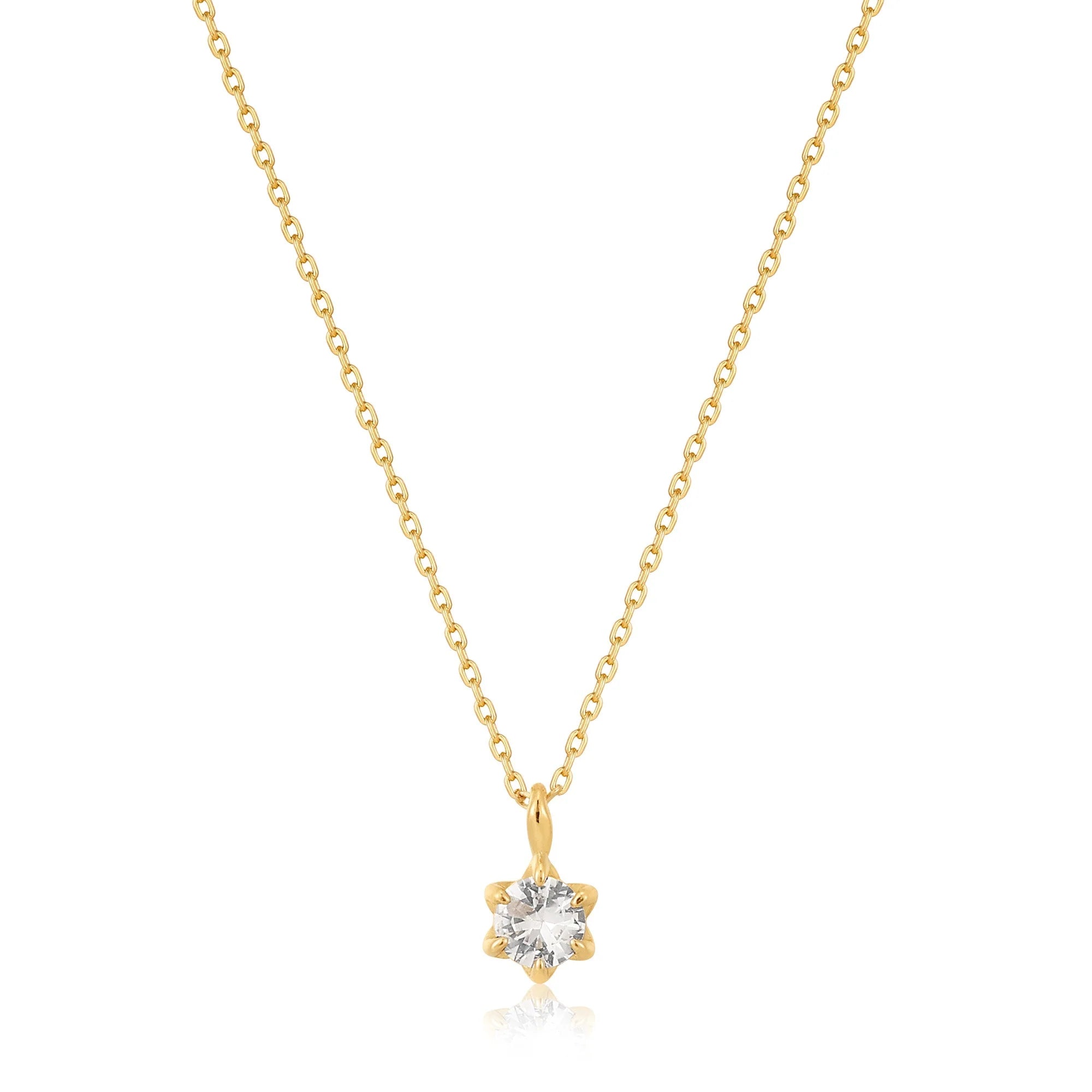 Ania Haie 14kt Gold White Sapphire Pendant Necklace