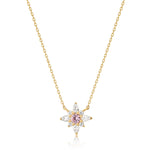 Ania Haie 14kt Gold White and Pink Sapphire Flower Necklace