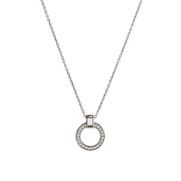 Sybella Aviva Silver Round Baguette Cubic Zirconia Pendant