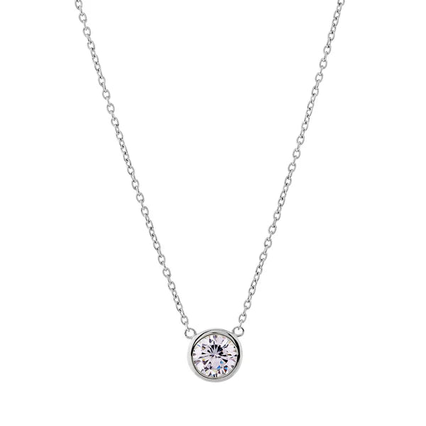 Sybella Avery Bezel Pendant on Fine Silver Chain