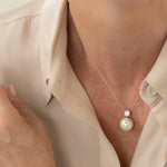 Sybella Fleur Silver Pearl Necklace