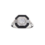 Sybella Mason Black & Clear Square Art Deco Ring