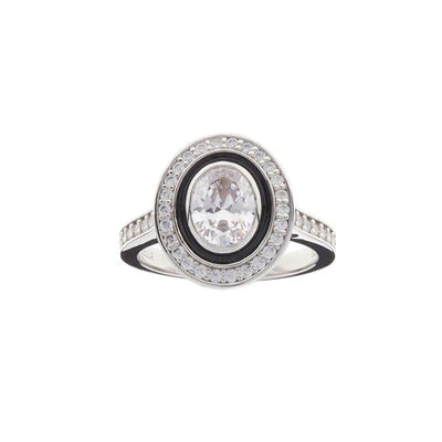 Sybella Madison Black & White Oval Ring