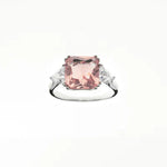 Sybella Lottie Pink Rhodium Square Ring