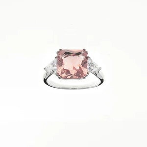Sybella Lottie Pink Rhodium Square Ring