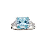 Sybella Lottie Aqua Rhodium Square Ring