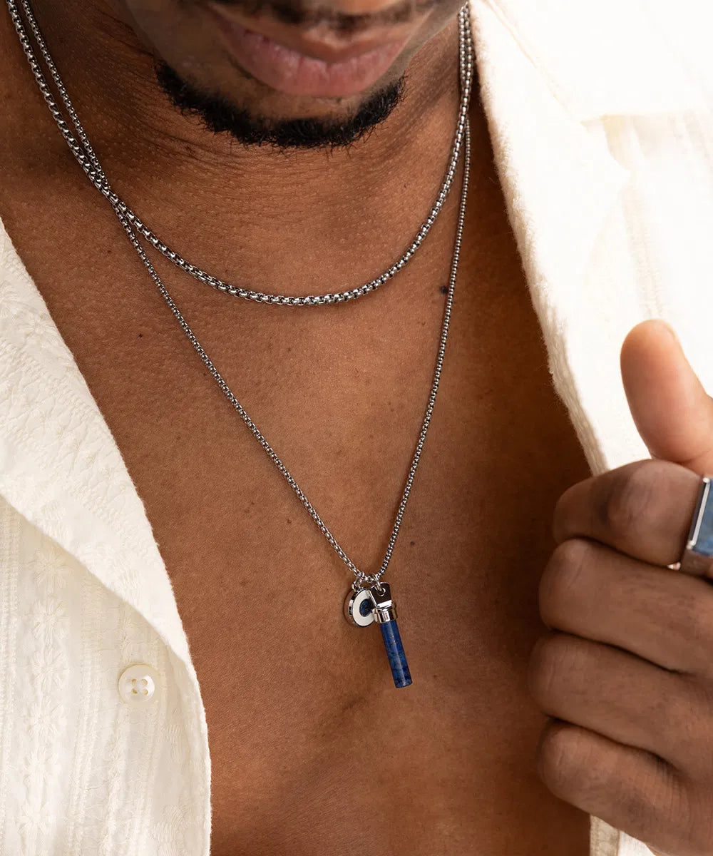 Pig & Hen Boxchain Silver Necklace