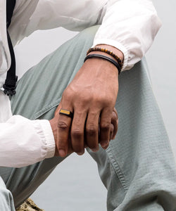Pig & Hen Signet Ring Tiger Eye