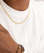 Pig & Hen Curb Chain Gold Necklace