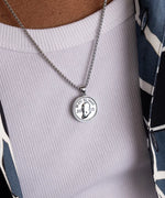 Pig & Hen Curb Bob Pendant Silver Necklace