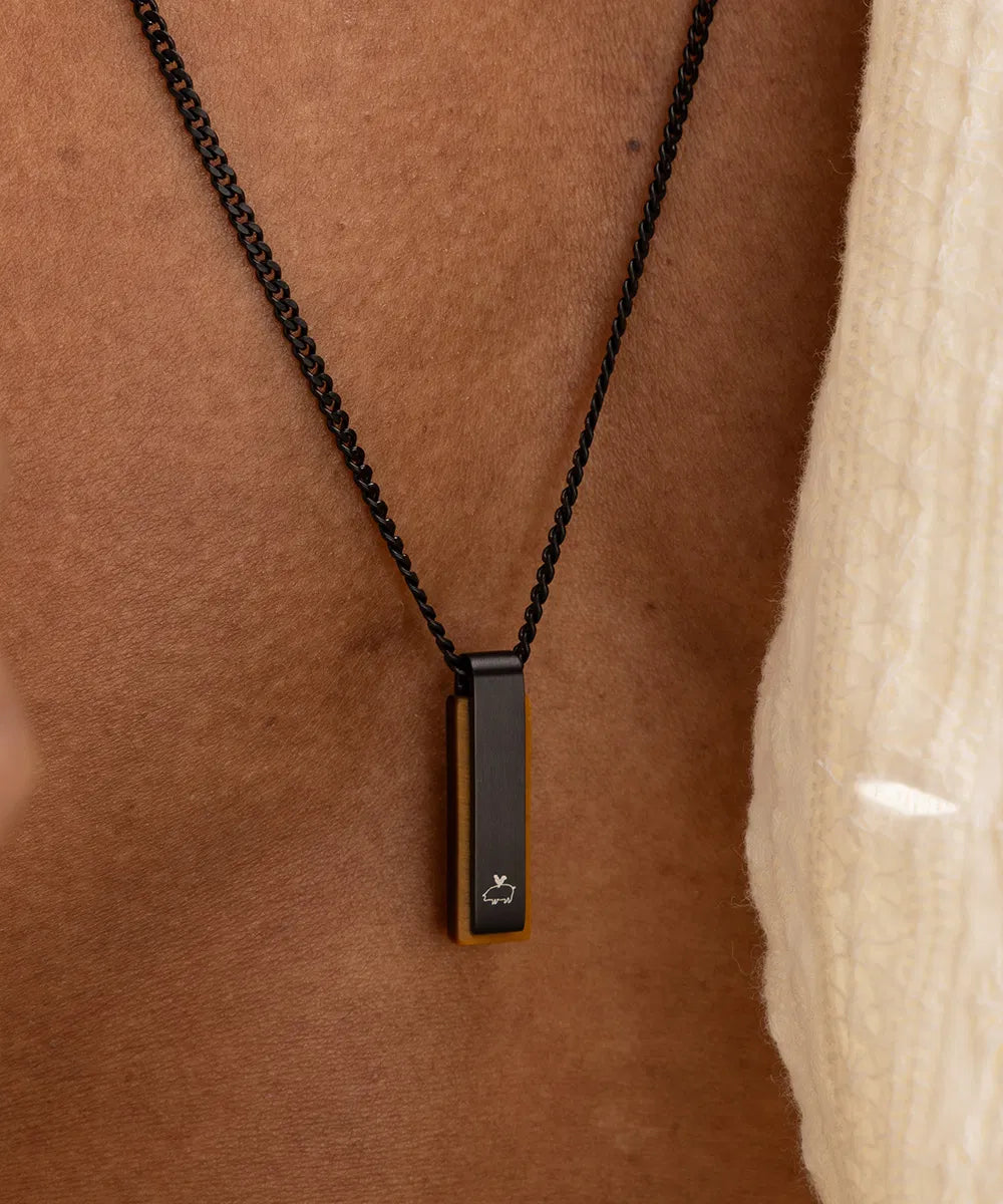 Pig & Hen Monolith Tiger Eye Necklace