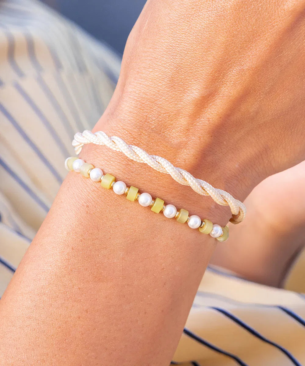 Pig & Hen Womens Brontide 4mm Yellow Jade - Pearl