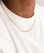 Pig & Hen Curb Chain Gold Necklace
