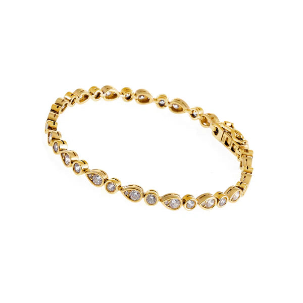 Sybella Clara Gold Multi-Shape Cubic Zirconia Tennis Bracelet