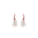 Sybella Darcy Rose Gold Baroque Pearl Hook Earrings