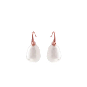 Sybella Darcy Rose Gold Baroque Pearl Hook Earrings