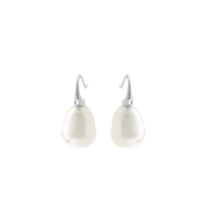 Sybella Darcy Silver Baroque Pearl Hook Earrings