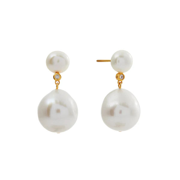 Sybella Tully Gold Freshwater Pearl Hook Earrings