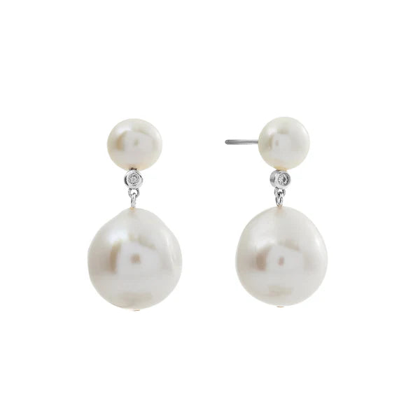 Sybella Tully Silver Freshwater Pearl Hook Earrings