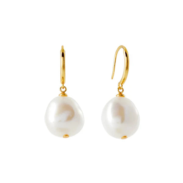 Sybella Romy Freshwater Pearl Gold Hook Drop Earrings