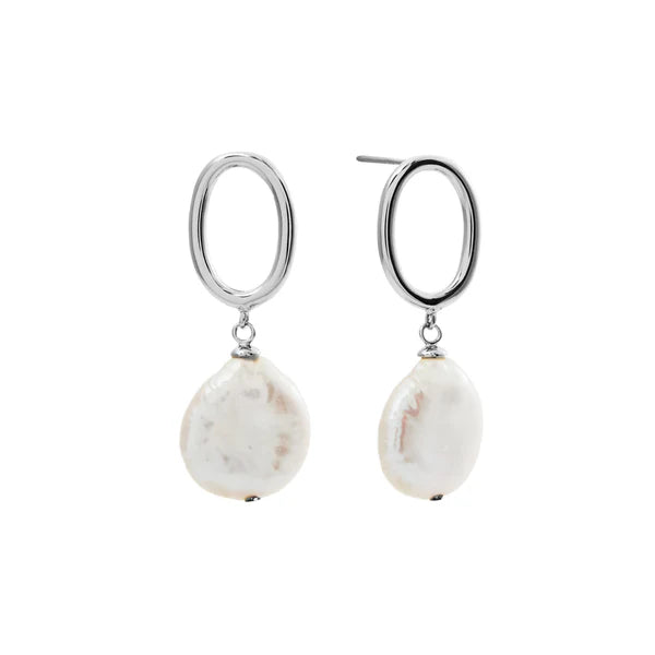 Sybella Billie Silver Freshwater Coin Pearl Earrings