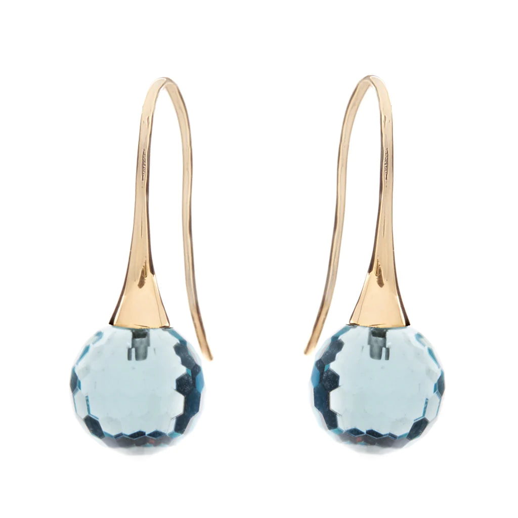 Sybella Yellow Gold Plate Topaz Drop Earrings