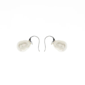 Sybella Darcy Silver Baroque Pearl Hook Earrings