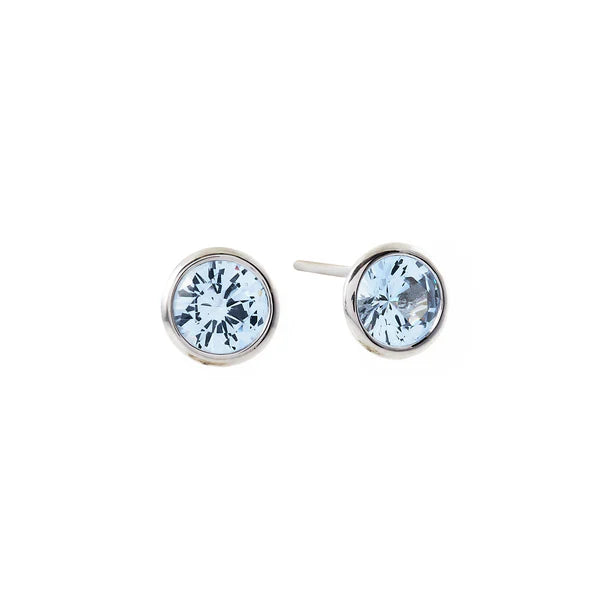 Sybella Rosie Pale Blue Silver Plate Stud Earrings