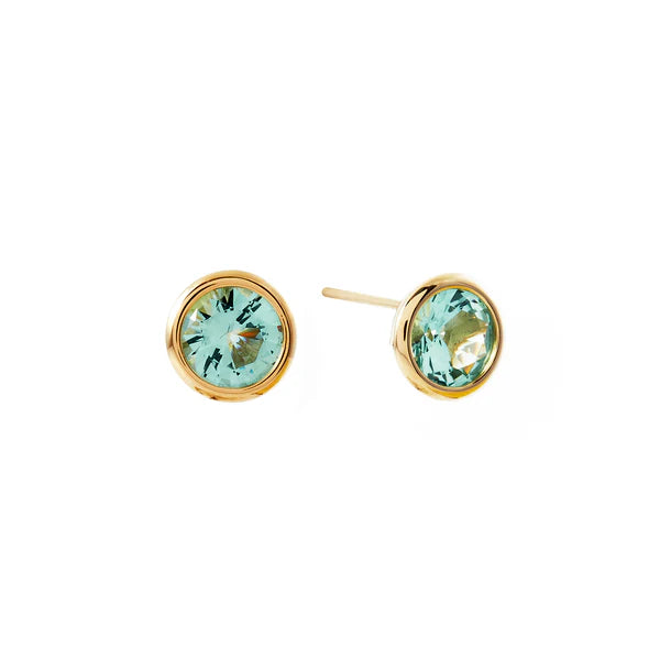 Sybella Rosie Pale Green Gold Plate Stud Earrings