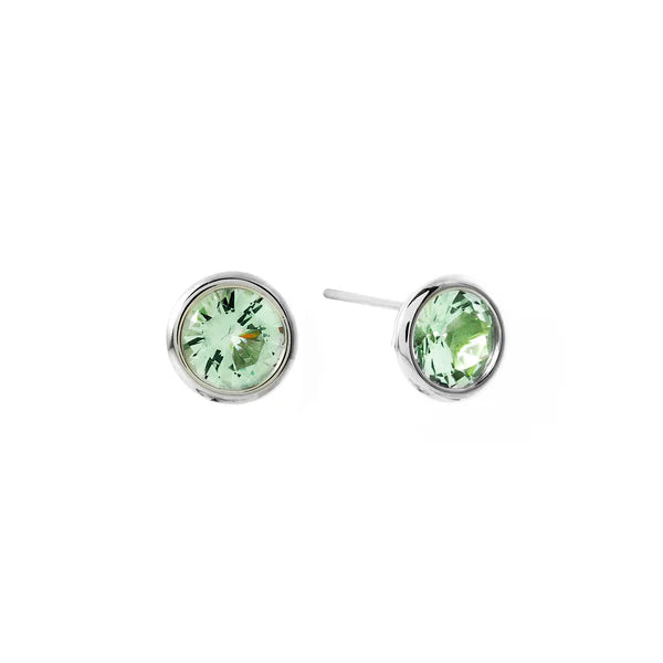 Sybella Rosie Pale Green Silver Plate Stud Earrings