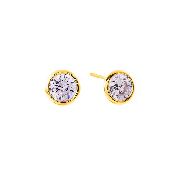 Sybella Rosie Pale Pink Gold Plate Stud Earrings