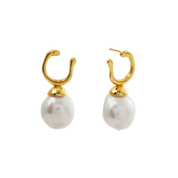 Sybella Alice Gold Freshwater Baroque Pearl Earrings