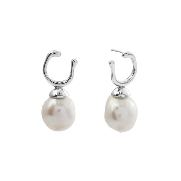 Sybella Alice Silver Freshwater Baroque Pearl Earrings