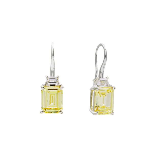 Sybella Josephine Canary Yellow & Clear Cubic Zirconia Earrings