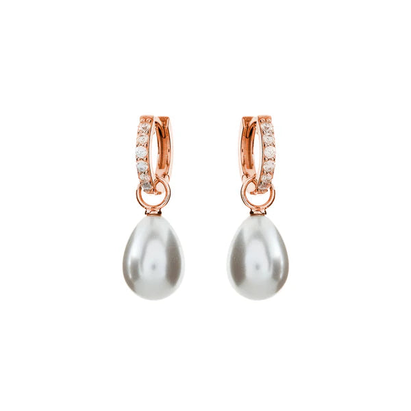 Sybella Bindi Baroque Pearl Rose Gold Hoop Earrings