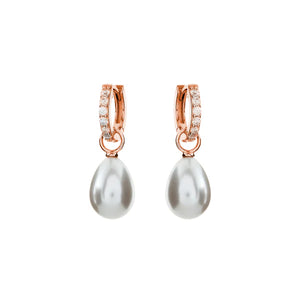 Sybella Bindi Baroque Pearl Rose Gold Hoop Earrings