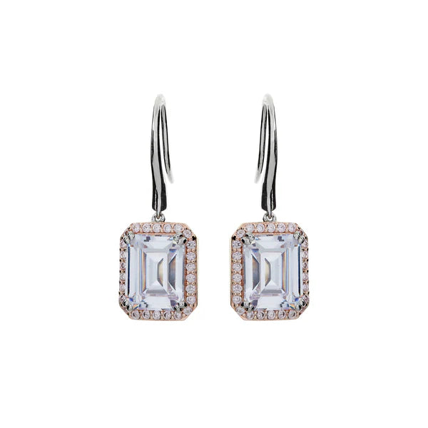 Sybella Araminta Pink Cubic Zirconia Two-Tone Earrings