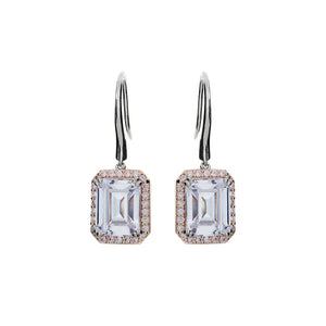 Sybella Araminta Pink Cubic Zirconia Two-Tone Earrings