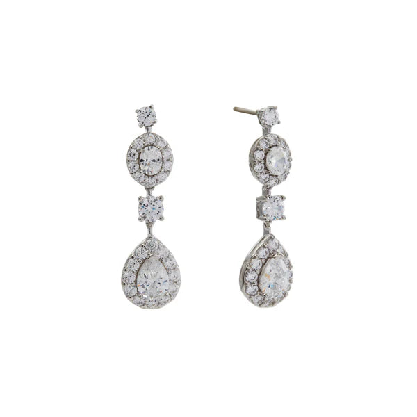 Sybella Dahlia Multi Shape Cubic Zirconia Chandelier Earrings