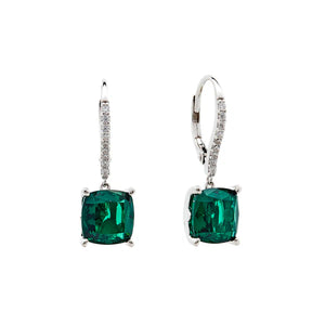 Sybella Ariella Green & Clear Cubic Zirconia Silver Earrings