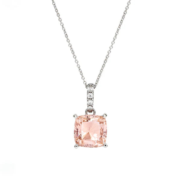 Sybella Ariella Pink & Clear Cubic Zirconia Silver Pendant