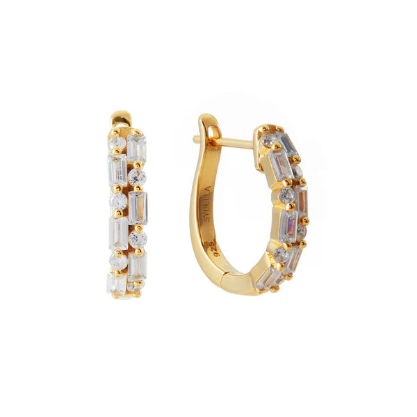 Sybella Lucinda Small Gold Cubic Zirconia Hoop Earrings